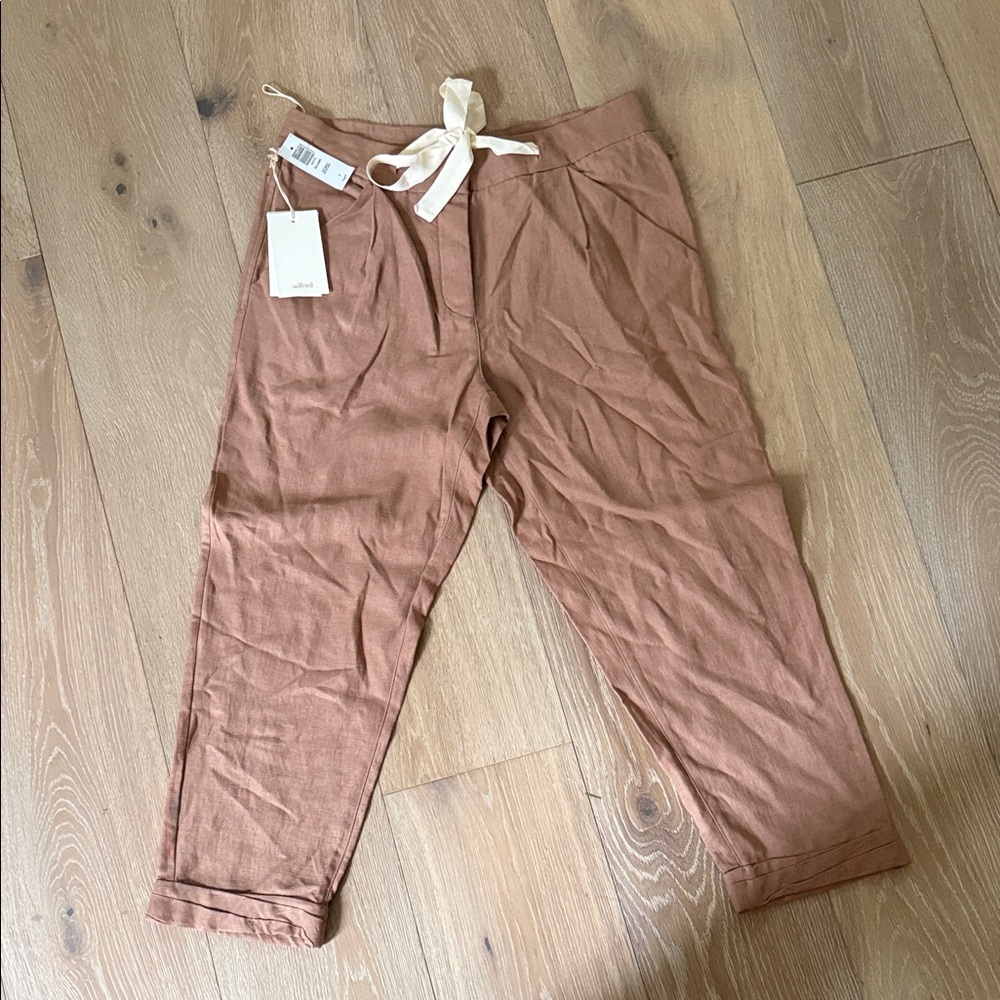 Wilfred Tan Pants with Tie Detail